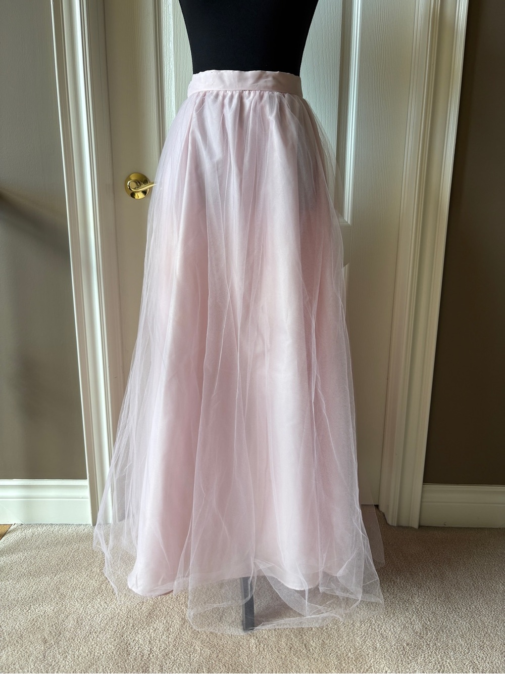 Vintage Pink Tulle Maxi Skirt